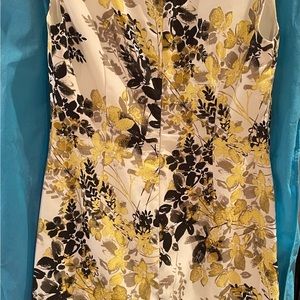 Black and yellow sleeveless flower dress by Ann Taylor
